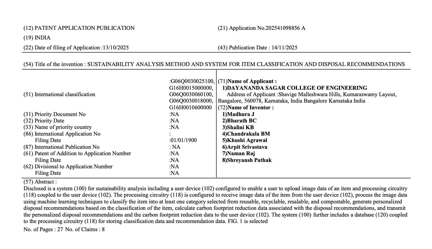 Sustainability Analysis Method and System for Item Classification and Disposal Recommendations